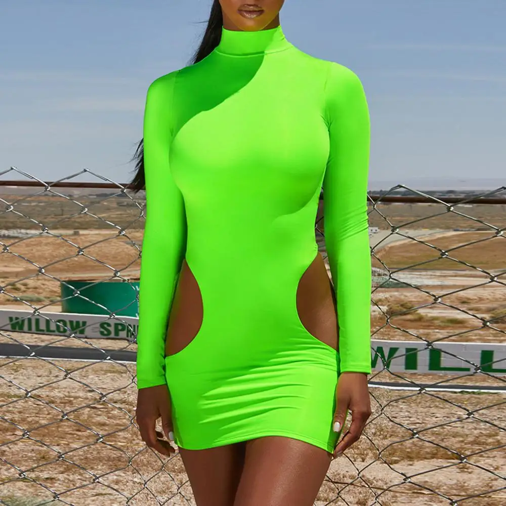 Летнее сексуальное платье с вырезами женское облегающее мини-платье высоким