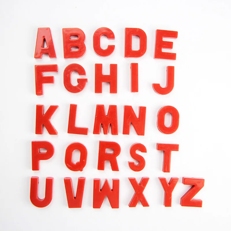

Magnetic Buttons Capitalized English Letters Fridge Stickers Board 4 Colors Work Enlightenment Teaching Set of Monochrome 26pcs