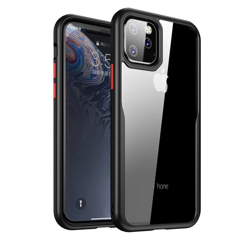 Противоударный бронированный Прозрачный чехол для iPhone 11 Pro Max силиконовый бампер
