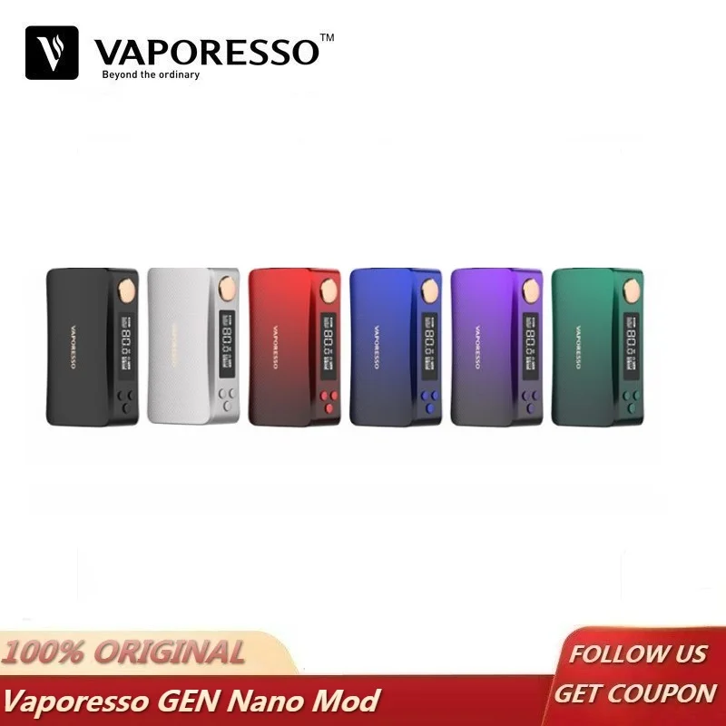Оригинальный Vaporesso Gen Nano Vape Box Mod 80 Вт со встроенным аккумулятором 2000 мАч подходит
