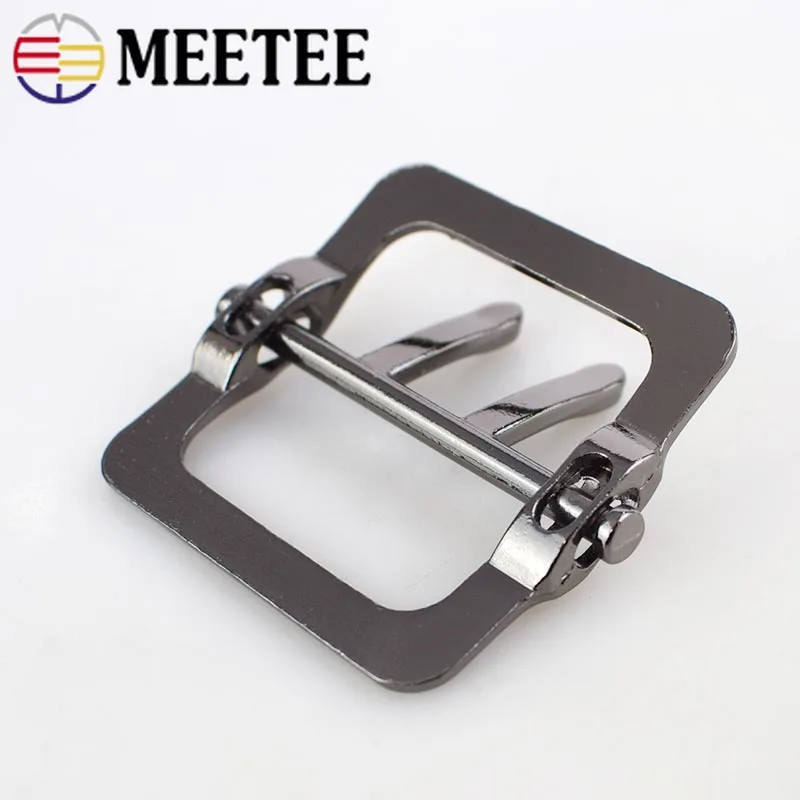4 шт. Meetee 35 мм металлические двойные штифты с ремешком и пряжкой Square Needle для Чемодан фурнитура для сумок кожа декоративные аксессуары F1-1