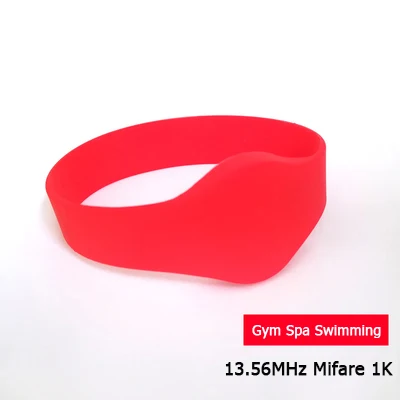 13,56 MHZ Mifare классический 1K RFID силиконовый браслет 14443A - Цвет: WB01-Red