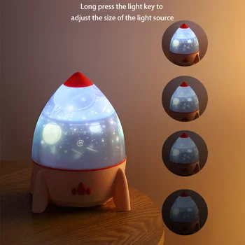 

1PC Starry Sky Projector Lamp Rechargeable LED Night Light Music Player Speaker Projection For Home Kids Bedroom Nursery Decor