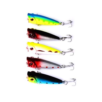 

50Pcs Topwater Fishing Lure 5cm 5g Floating Popper Wobblers Artificial Hard Fake Baits Bass Crankbaits Isca Fishing Tackle