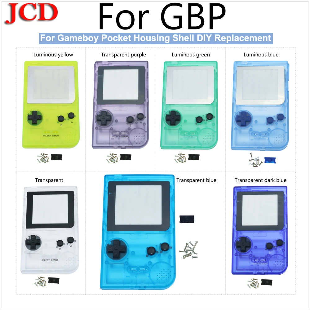 JCD для GBP прозрачный/светящийся Корпус Замена с кнопками комплект для Gameboy Карманная игровая консоль полный корпус