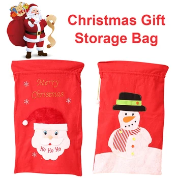 

2020 Extra Large New Year Christmas Canvas Gift Bags Santa Sacks Personalized Patterns Large Gifts Holders Drawstring Cotton