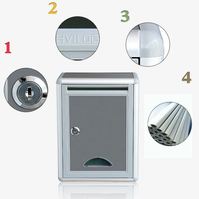 Magas Biztonsági Reteszelő Falra Szerelt Postafiók - Office Drop Box Comment Levéldoboz Betétdoboz - Image 2