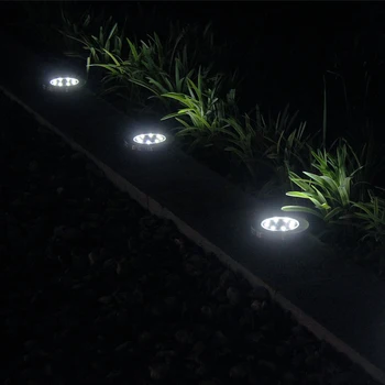 

Underground Buried Lamp 8 LED Solar Outdoor Waterproof Embedded Ground Light for Household Outdoor Courtyard Ornament