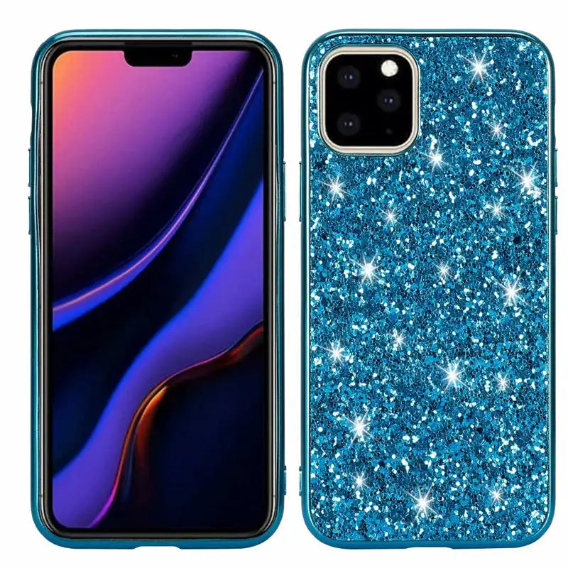 Чехол для iphone 11 i phone11 pro max Блестящий силиконовый чехол с блестками для iphone 11 с блестящими кристаллами