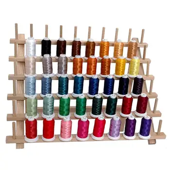 

Foldable Wood Thread Stand Rack Holds Organizer Wall Mount 60 Spool Cone Embroidery Machine Sewing Storage Holder