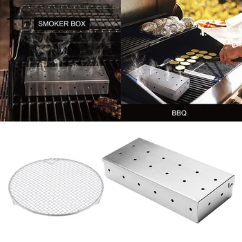 

BBQ Smoker Case and Grill Net BBQ Meat Smoker Box for Yard Family Party