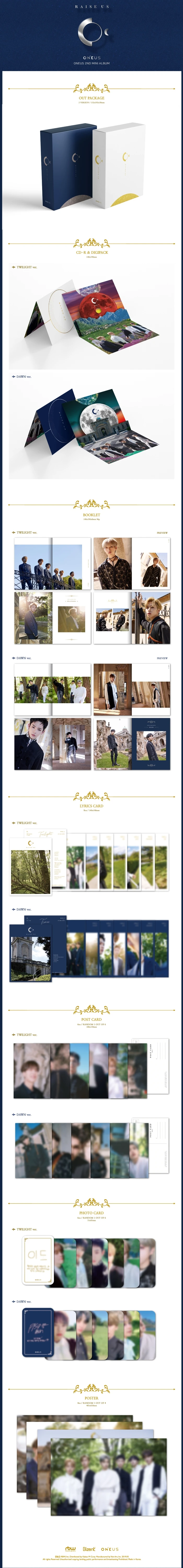 [MYKPOP]~ OFFICIAL ORIGINAL~ ONEUS Mini 2: RAISE US, KPOP Fans Collection- SA19101507