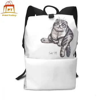 

Scottish Fold Cat Backpack Scottish Fold Cat Backpacks Multi Pocket Trending Bag Teen Pattern Bags