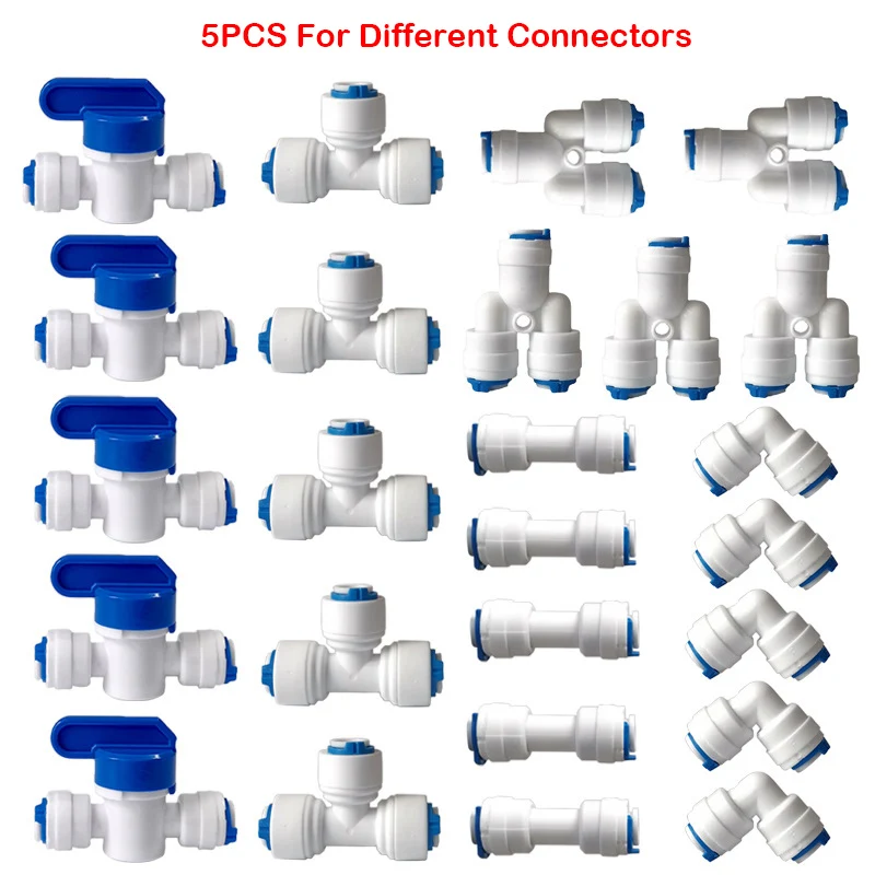 1/4" O.D. RO Water Filter Tube Fitting 20M Tube+Plastic Push Fit Quick Connect for Water Lines Fridge/Ice Maker Installation Kit 