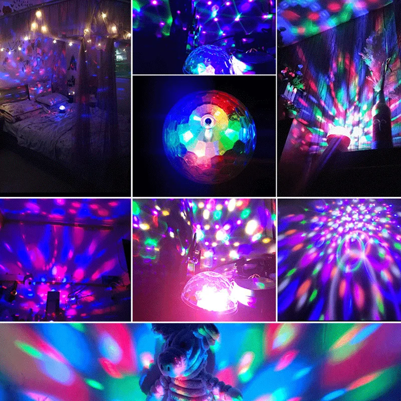 RGB Disco Light Dj Luces Discoteca Lamp Birthday Party Lights Decorations Ball Projector Christmas Stage Lampen Club Lighting