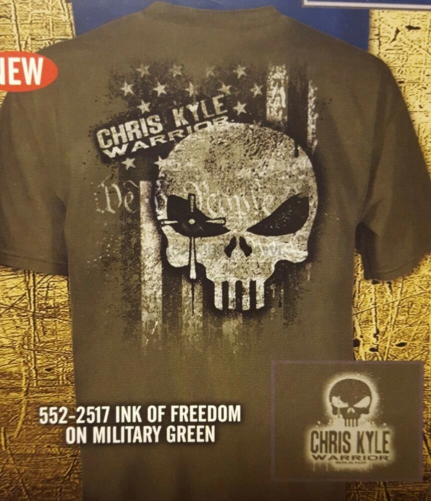 Chris Kyle Frog Foundation Skull Ink Of Freedom Military Green Tshirt