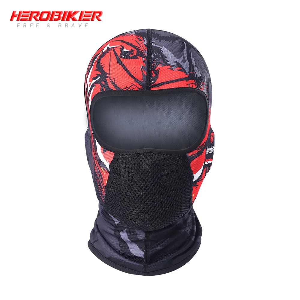 HEROBIKER мотоциклетная маска для лица Лыжная Балаклава мото дышащая Пылезащитная страйкбольная велосипедная маска с черепом мотоциклетная маска - Color: MTT-3063-02