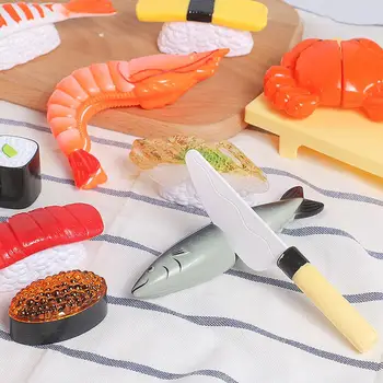 

Simulation Shrimp Fish Model Pretend Cutting Kitchen Kit Children Toy
