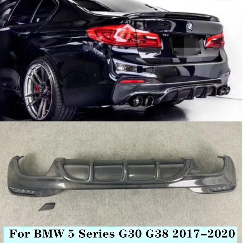 

NEW High quality Carbon Fiber Car Rear Trunk Lip Bumper Diffuser Protector Fits For BMW 5 Series G30 G38 2017 2018 2019 2020