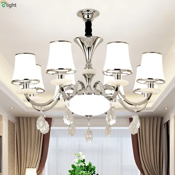 

Modern Chrome Metal Led Chandeliers Lighting Dining Room Marble Led Pendant Chandelier Lights Living Room Hanging Lamp Fixtures