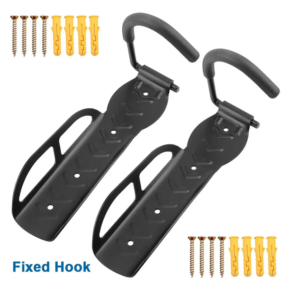 2pcs fixed hook Велосипед стальная настенная подставка держатель Вешалка для велосипеда крючок стойка 30 кг Емкость для хранения велосипеда настенный держатель для ванной комнаты стенды настенная парковочная подставка - Цвет: 2pcs fixed hook