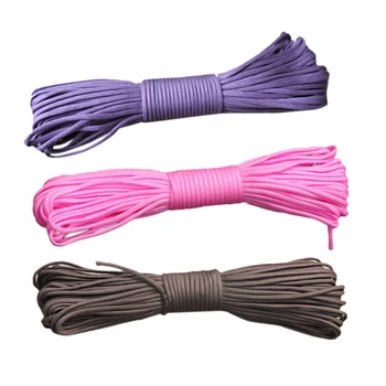 

3 Bales Survival Parachute Cord Lanyard Camping Climbing Camping Rope Hiking Clothesline,Ran Color