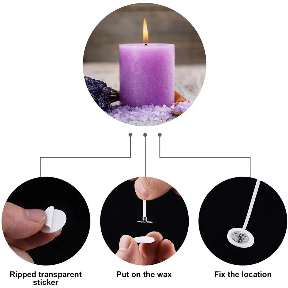 100Pcs/Roll Candle Making Wicks Sticker Transparent Fixed Glue DIY Candles  Dots 13mm Candle Wick Adhesive Tape Candle Fixed Tape - AliExpress