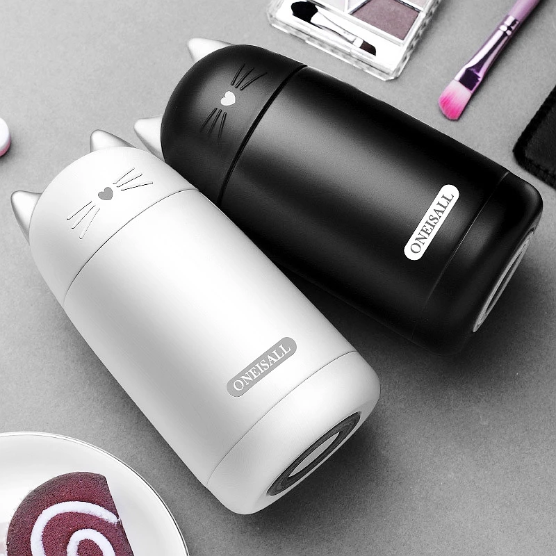 New Thermos Cup Cartoon Cat Thermo Mug Drinkware Water Bottle Stainless Steel Vacuum Flask Tumbler Leak-proof 330ml | Дом и сад