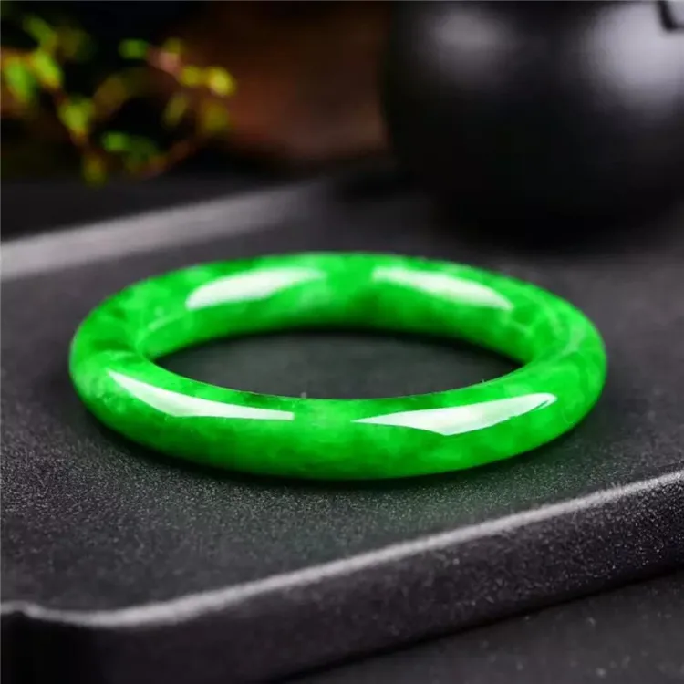 Натуральный подлинный жадеитовый браслет женский настоящий нефритовый браслет нефритовый подарок настоящий нефритовый зеленый браслет внутренний диаметр 54-62