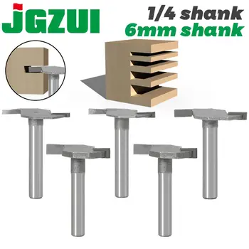 

5pcs 1/4shank 6mm shank T type slotting cutter router bits for woodworking T-slot milling cutter woodworking tools