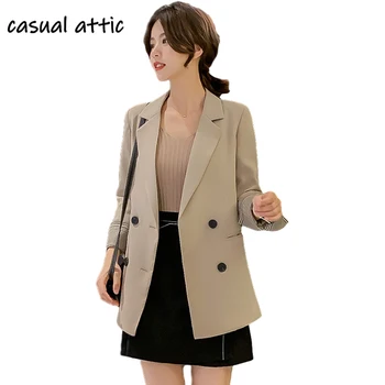 

New Autumn Spring Women Blazer 2020 Long Sleeve Vintage Loose Casual Female Elegant Blazers and Jackets Work Office Lady Suit