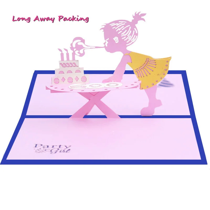  Birthday Cake 3D Pop UP Cards Valentines Day Gift Postcard with Envelope Wedding Invitation Greetin - 4.00022E+12