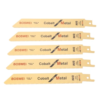 

5 Pc 152mm Golden BIM Reciprocating Cut Saw Blade S922BF For Metal Wood Cutting