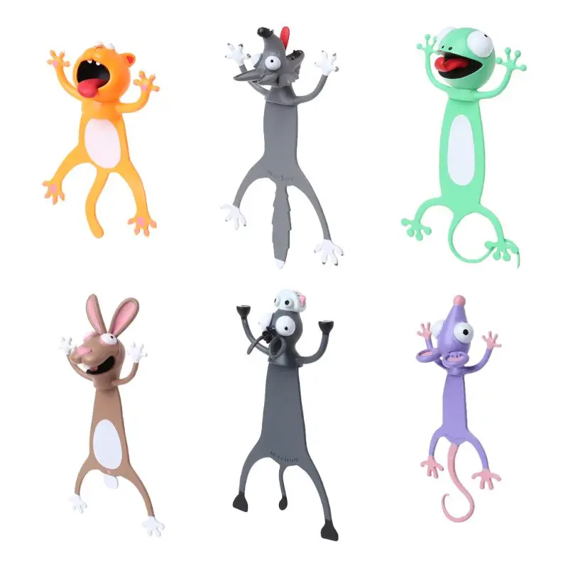 

3D Stereo Cartoon Lovely Animal Bookmark Cute Cat Rabbit Funny Student Kids Gift School Stationery