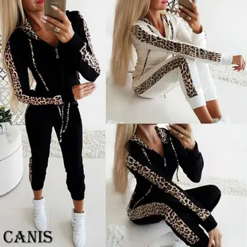 

Womens Jogger Casual Tracksuit Hoodies Sweatshirt + Pants 2Pcs Sets Sport Wear