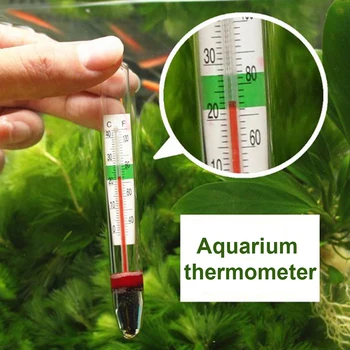 

New Thermometer Submersible Aquarium Thermometer for water Temperature Measurement, Waterproof Suction Cup Useful Glass Tube