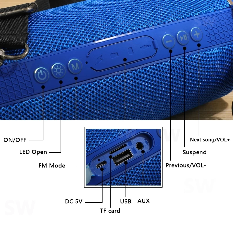 Мощный TG192 портативный bluetooth динамик наружная Колонка компьютер беспроводные