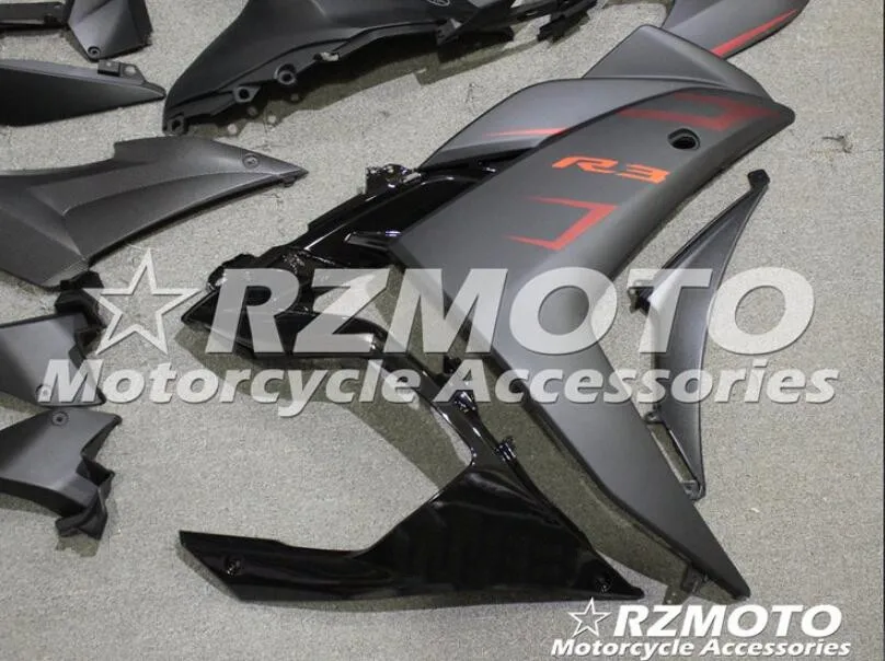 4 подарки ABS литьевая форма мотоцикл Обтекатели подходит для YAMAHA R3 R25- 15-19 Кузов Набор на заказ матовый черный Прохладный