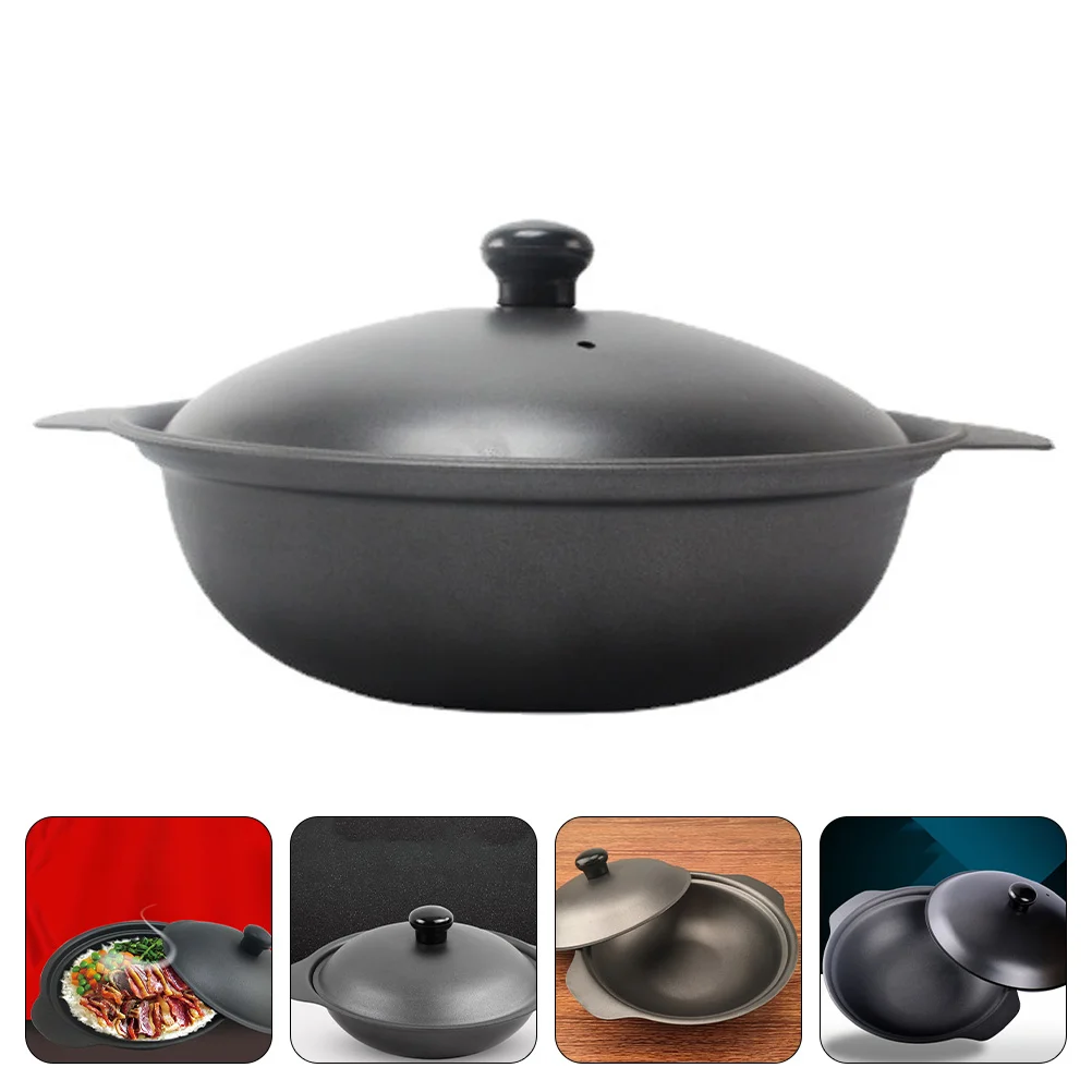 Cooking Pan Lid, Pot Iron Cast, Casserole, Oven Pan, Clay, Aluminum, Ceramic, Soup, Stew, Chicken, Rice, Shabu