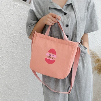 

Women Shoulder Crossbody Tote Bags Fashion Canvas Cartoon Print Ladies Casual Shopping Personality Top-handle Handbags