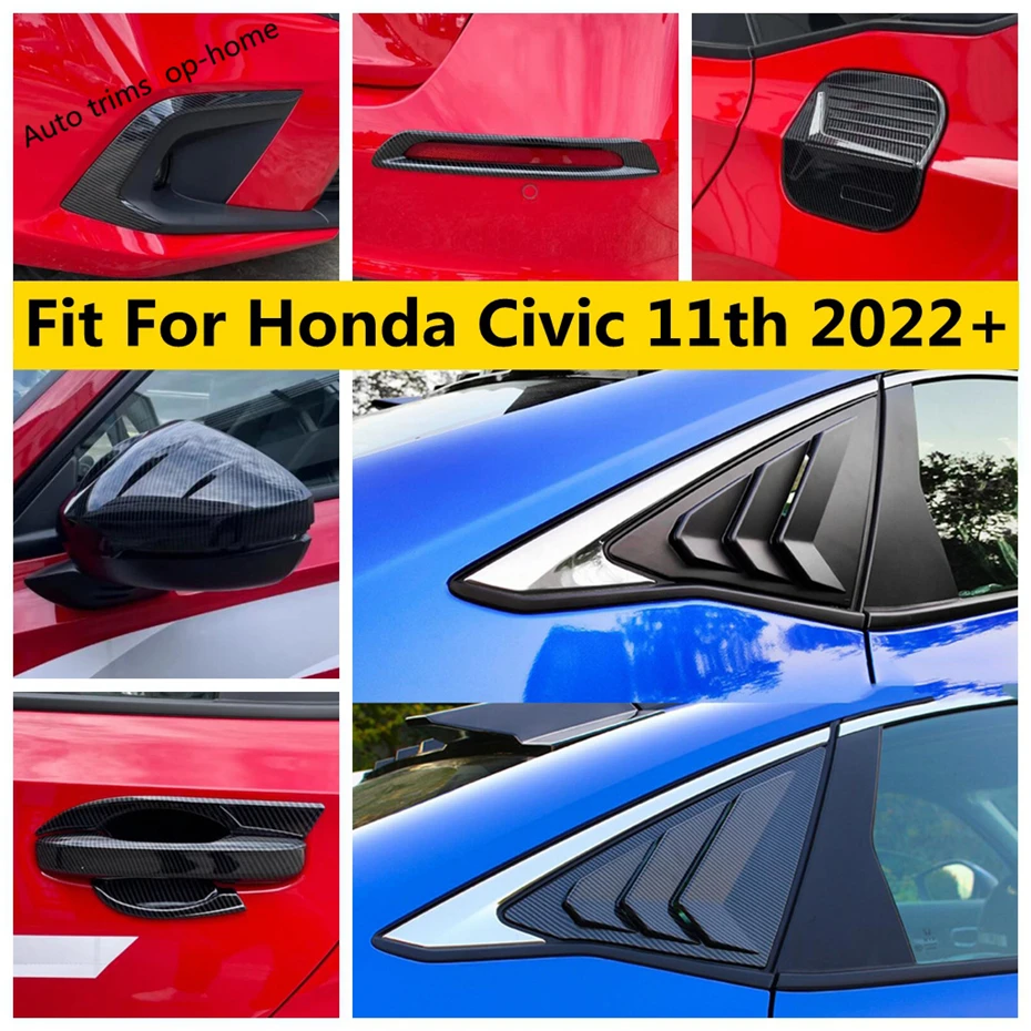 

Car Oil Cap Front Rear Fog Light Lamp Handle Bowl Rearview Mirror Cover Carbon Fiber Accessories For Honda Civic 11th 2022 2023