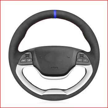 

Black Suede Hand Sew Comfortable Soft Steering Wheel Cover for Kia Morning 2011 2012 2013 2014 2015 2016 Picanto 2012-2015