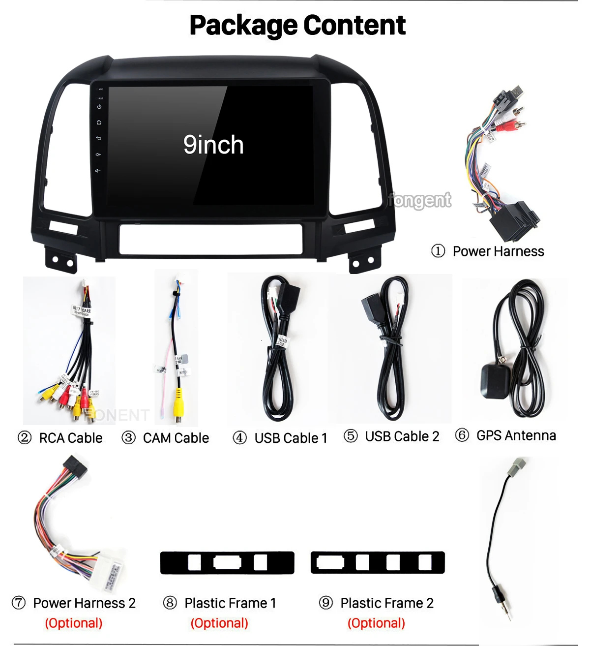 Fongent Android 8.1 2din Car Radio Multimedia Player Gps Head Unit For Hyundai Santa Fe 2005 2006 2