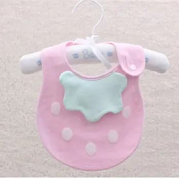 

Cute Cartoon Pattern Double Layer Toddler Baby Waterproof Saliva Towel Baby Bibs Candy Color Buckle Style Design