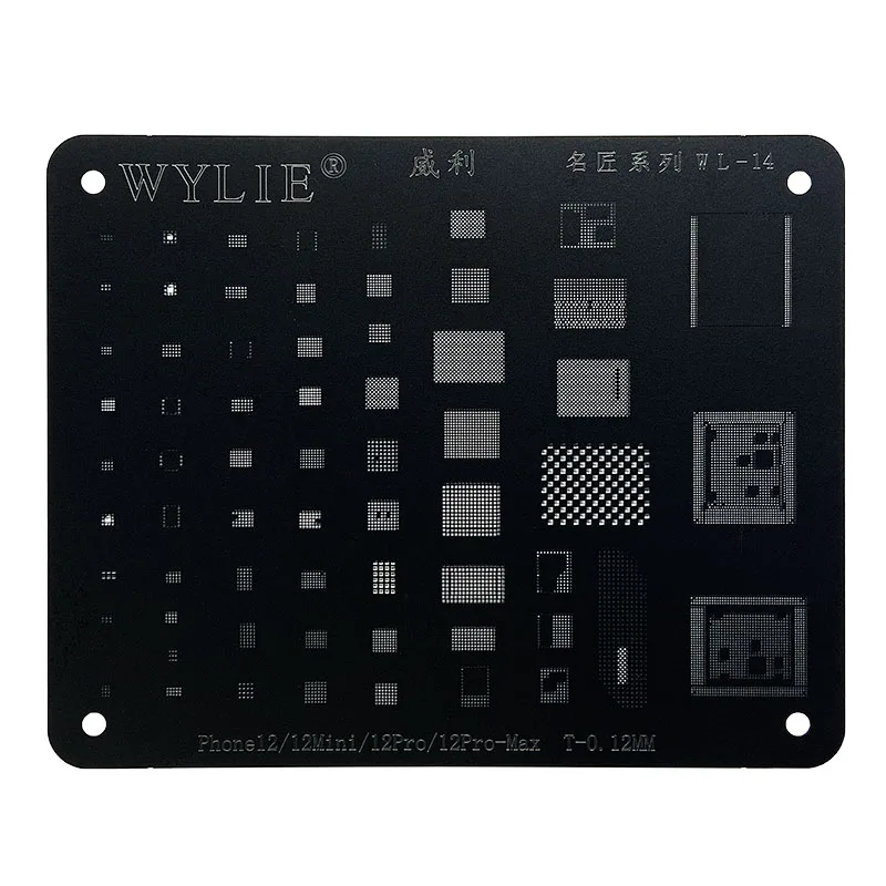 Black IC Chip Plus BGA Reballing Stencil for Phone 11Pro Max 12 Mini Pro 11Pro X XS XR XSMAX 8P 8 7P 6P NAND Square Hole Stencil