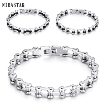 

Sporty Style Masculine Mens Bike Chain Bracelet Stainless Steel Motorcycle Link Chain Bicycle Chain Silicone Bangles