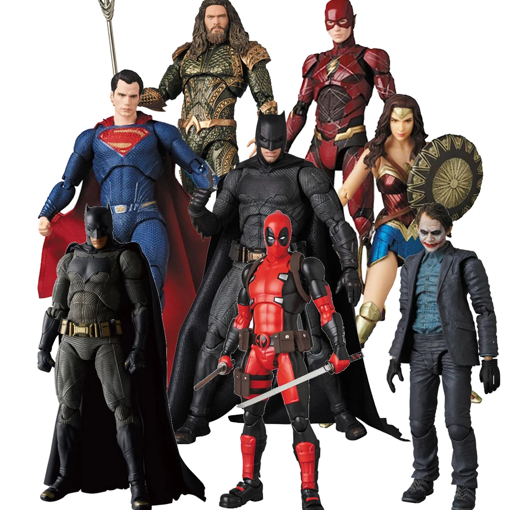 Photo Product Mafex Figure Flash Deadpool Joker Cyborg Bruce Wayne Aquaman Action Figure Model Collection Toy Gift