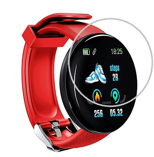 Умные часы с круглым экраном D18, IP67, водонепроницаемые, поддержка gps, кровяное давление, пульсометр, для мужчин и женщин, умные часы для samsung Xiao - Цвет: red