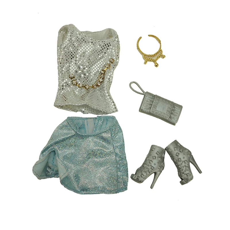 Fashion Outfits For Barbie Doll Clothes Set For Barbie Shirt Pants Shoes Glasses Crown Purse Hat Toys 1/6 Dolls Accessories