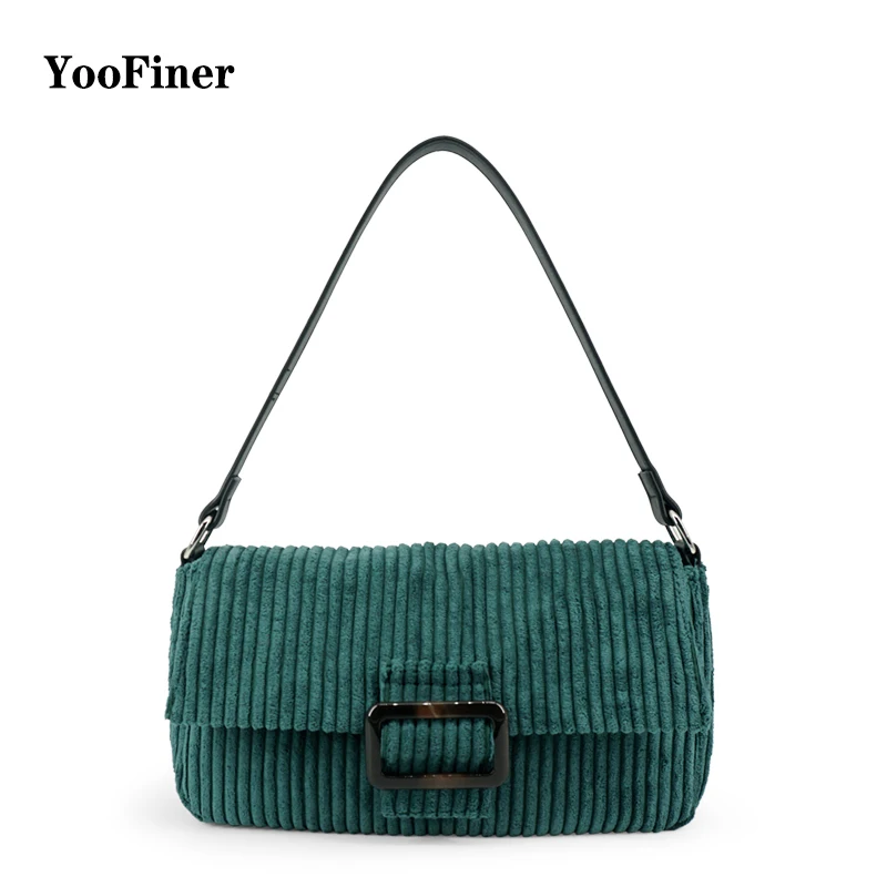 

2019 Female Messenger Striped Corduroy Bags Crossbody Bags Soft Solid Material High Quality Hand Bags For Ladies Free Shipping